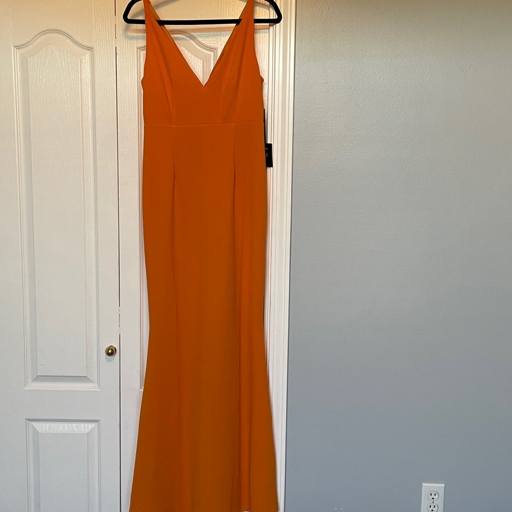 Lulu’s Melora Orange Mermaid Dress NWT